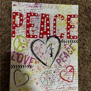 Colorful Peace and Love Canvas Art